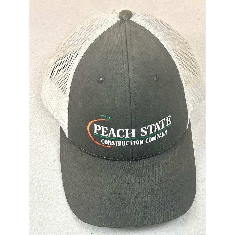 Richardson Trucker Hat Men M/L Gray Peach State Construction Company Snapback